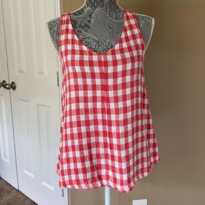 Women’s Red & Whire Gingham Tank